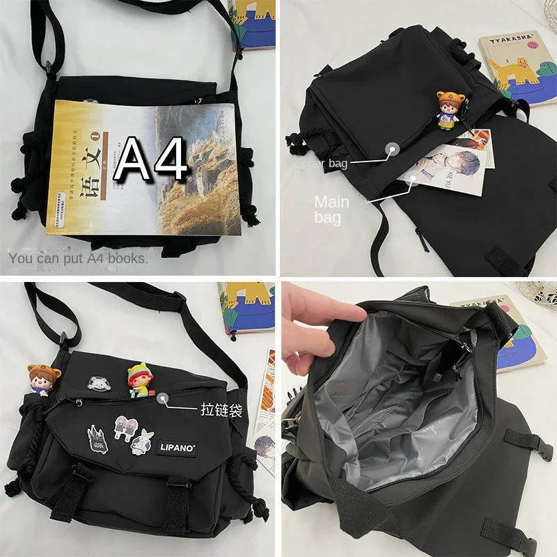 Hong Kong style bag versatile artistic Korean version street photography shoulder bag messenger bag student crossbody bag for ma-14