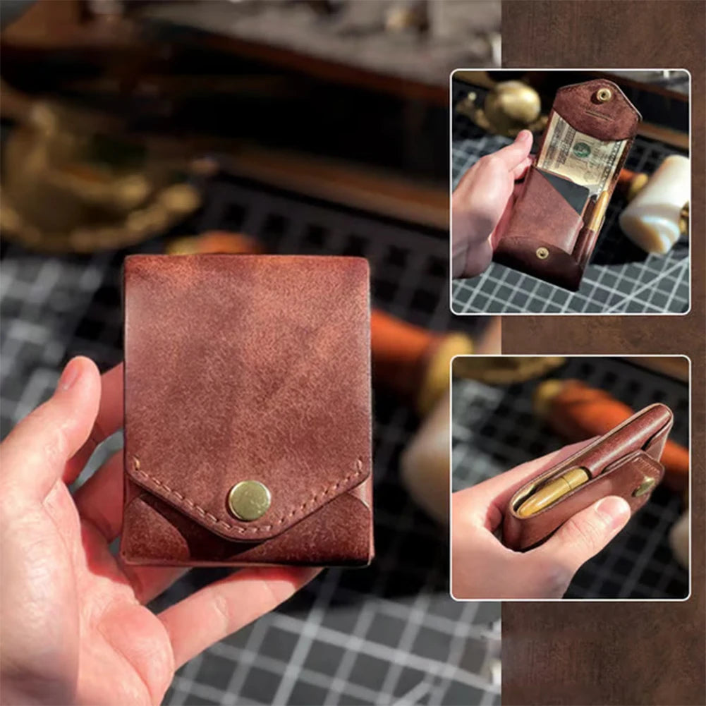 Money Wallet Bi-Fold ID Card Clip Case Complimentary Fountain Pen Slim Minimalist Wallet for Daily Commuting Business and Travel-14