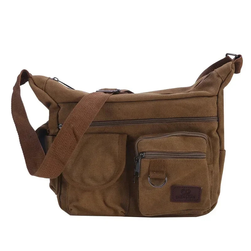 Men Casual Sling Bag Messenger Crossbody Shoulder Unisex Travel Outdoor Vintage Bags-43