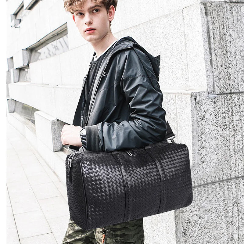 Large Capacity Travel Bag, Made Of PU Leather Material, Designed As A Single/Double Shoulder Bag, Multifunctional Travel Bag-6