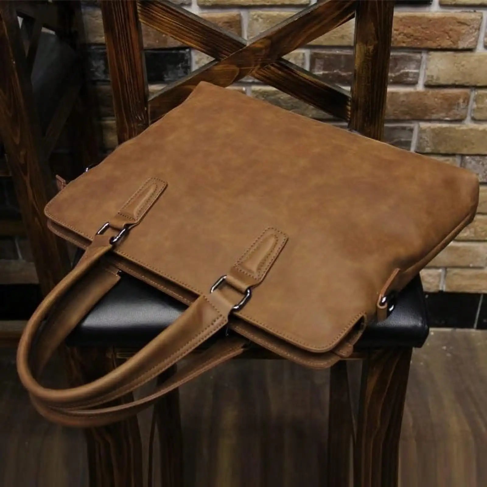 HBJWOV Leather Men's Briefcase Business Laptop Bag Handbag Men's Multifunctional Shoulder Bag-6