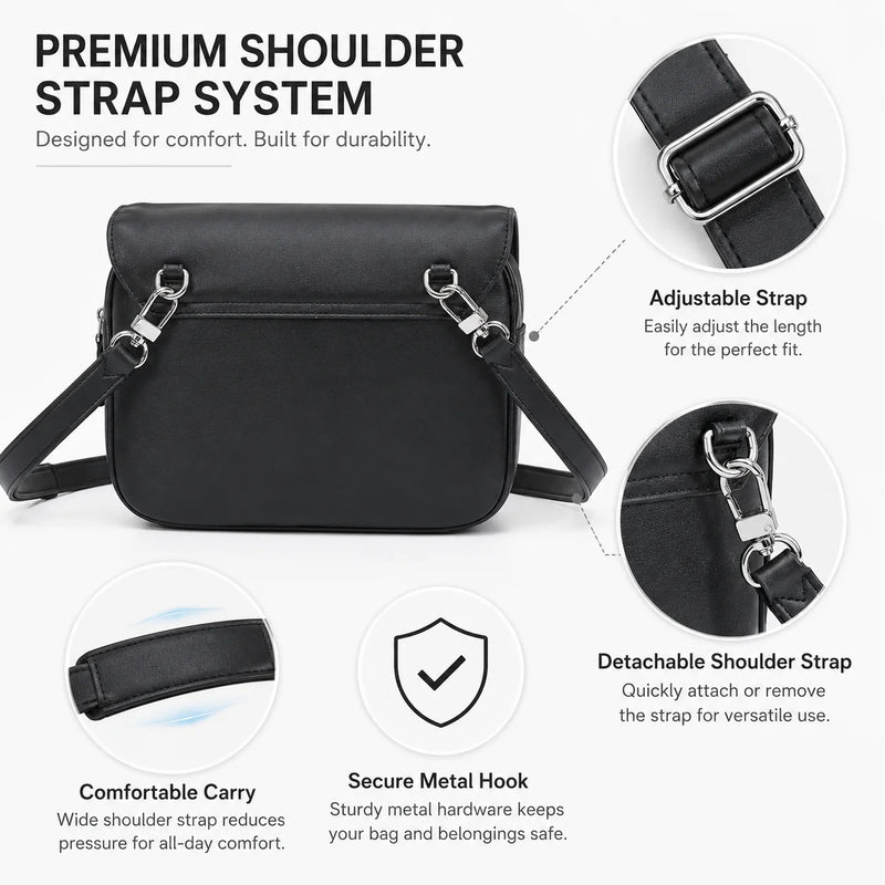Luxury Men Messenger Bag Designer Smooth Leather Crossbody Shoulder Bag Flap Satchel Business Casual Purse High Quality Classic Black-12