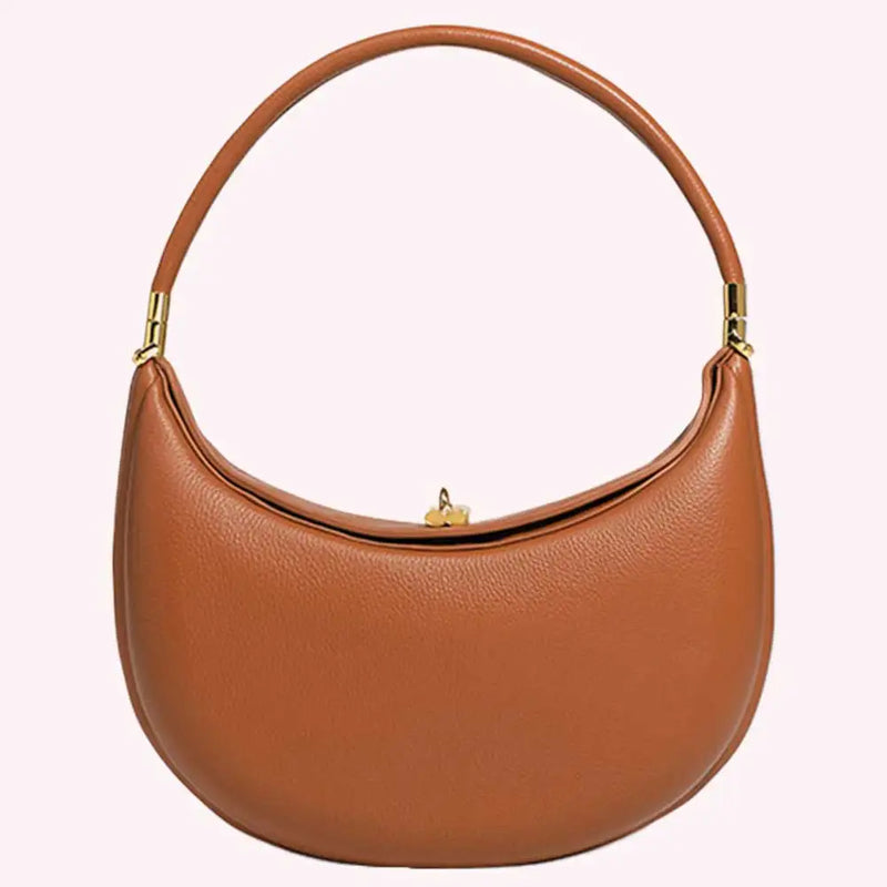 Fashion Handbag PU Leather Designer Underarm Bag with Hasp Closure Stylish Casual Clutch Purse Half Moon Bag for Women-10