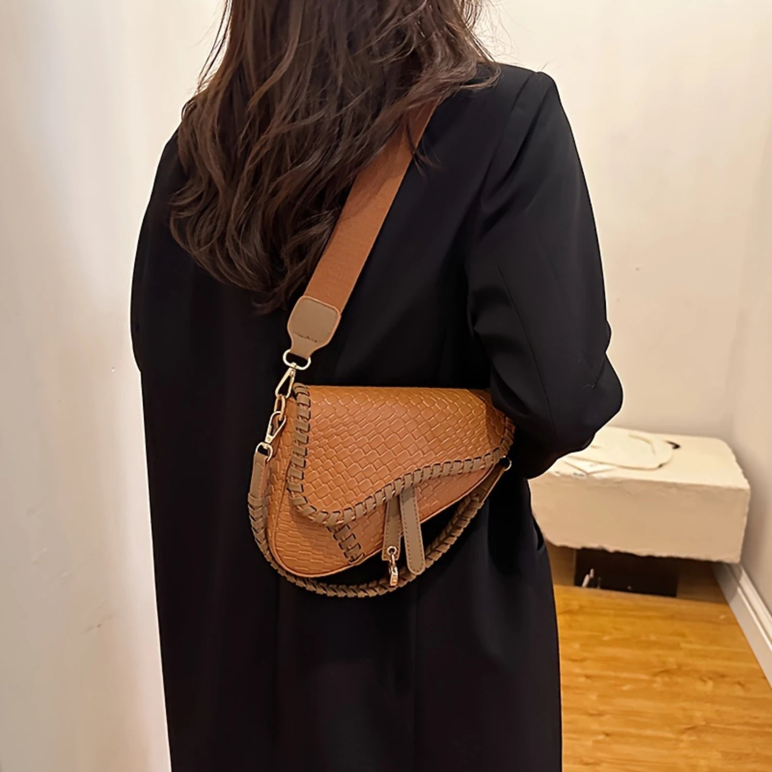 Vintage Women's Bohemian Crocodile Pattern Small Bag, PU Leather, Lightweight Shoulder Crossbody-1