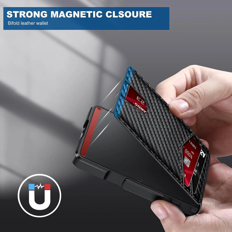 RFID Blocking Mens Wallet | Minimalist Slim Smart Pop-Up Card Holder, Metal Credit Card Wallet with Money Clip for Men-4