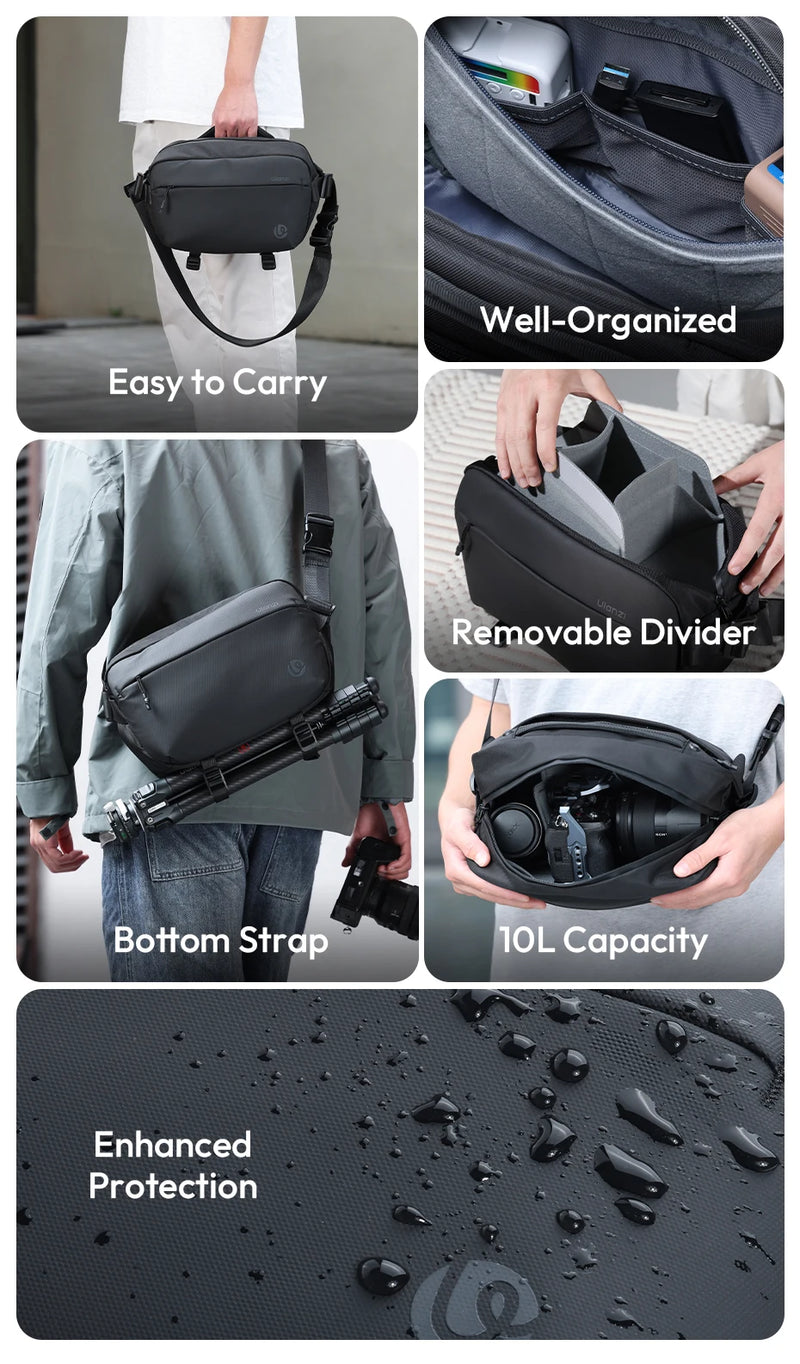 Ulanzi PB038 Travel Sling Bag V2 Compact Photography Chest Bag Waterproof Lightweight Carry Casual Bag for Camera Photography-8