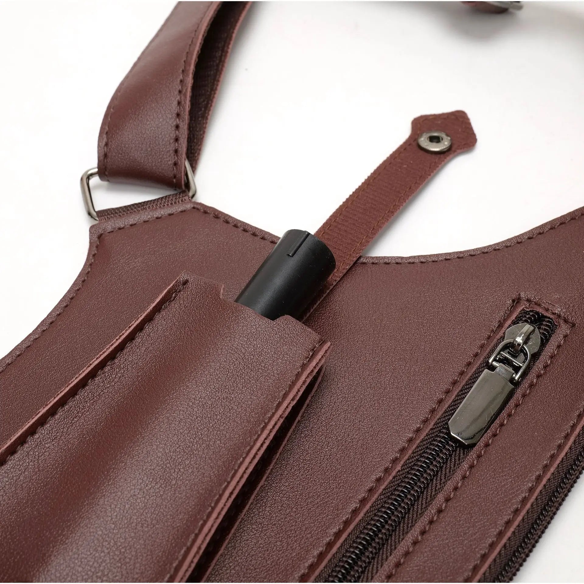 Double Shoulder Strap Tactical Fishing Bag Waterproof PU Multi-Pocket Outdoor Anti-Theft Crossbody Bag Multi-Purpose-10