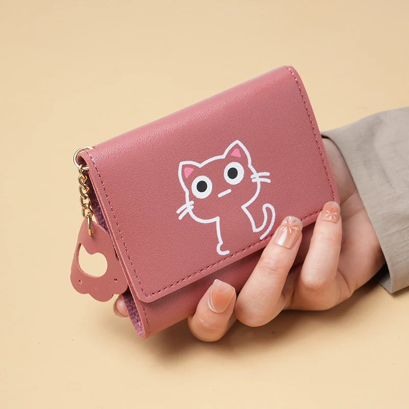 New Short-style Purse Female Fashion Small Student Pocket Purse Cute Large Capacity Multi-card Wallet-14