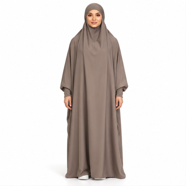 Elegant Khaki Women's Full Length Jilbab-1