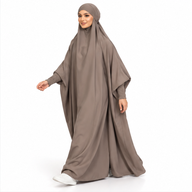 Elegant Khaki Women's Full Length Jilbab-3