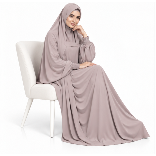 Elegant Apricot Women's Full Coverage Jilbab-3