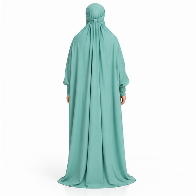 Elegant Cyan Women's Loose Fitting Jilbab-4