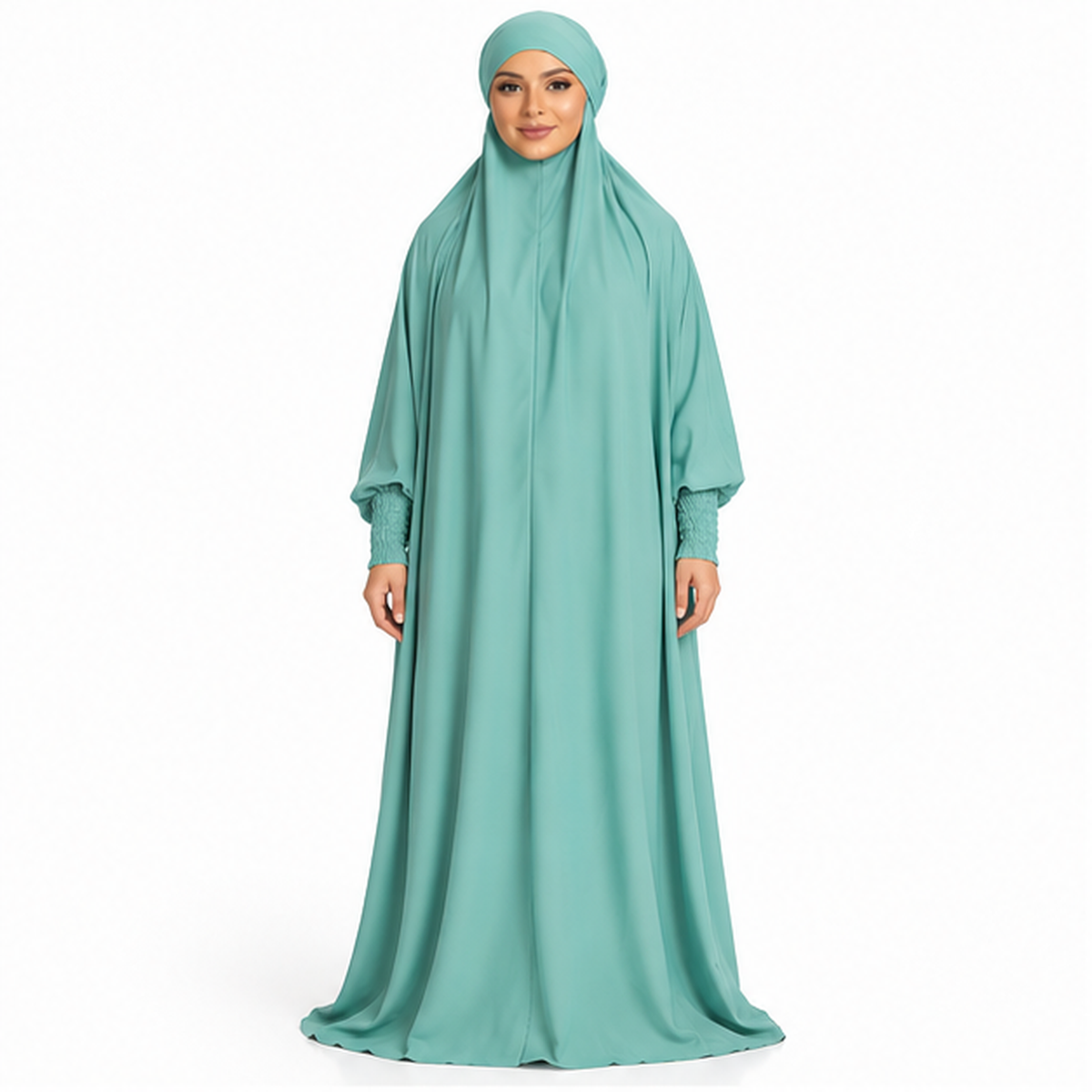 Elegant Cyan Women's Loose Fitting Jilbab