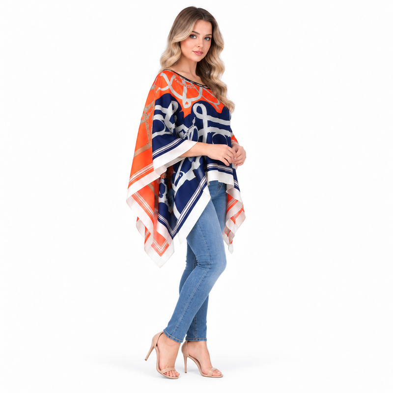 Elegant Multicolor Geometric Print Kaftan Top-3