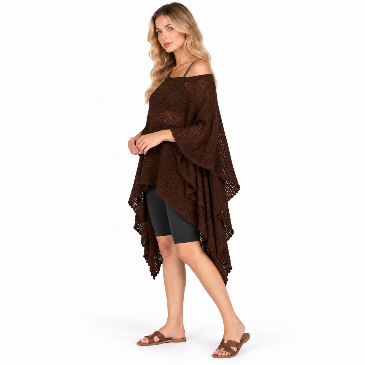 Elegant Brown Crochet Kaftan Tops Collection