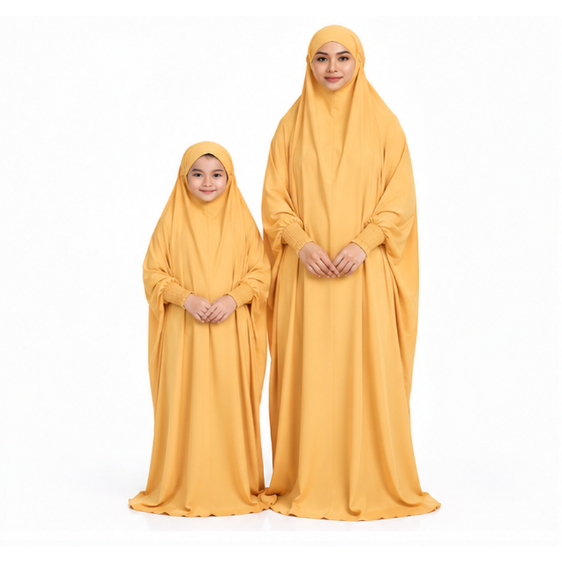 Elegant Yellow Women's And Girls' Jilbab-1
