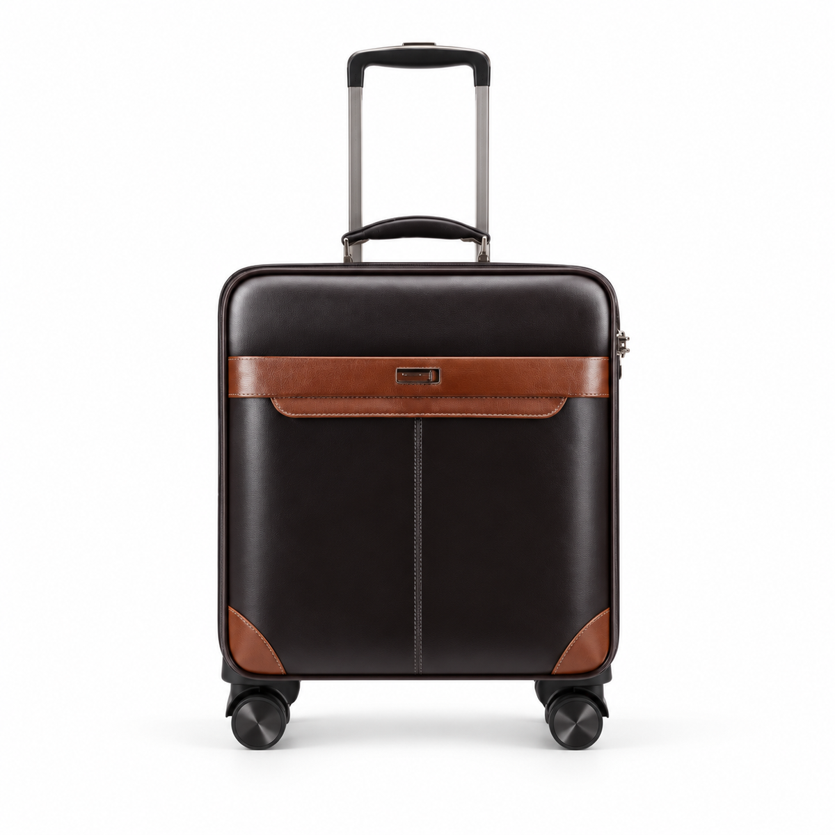 Elegant Brown Trim Rolling Travel Suitcase-4