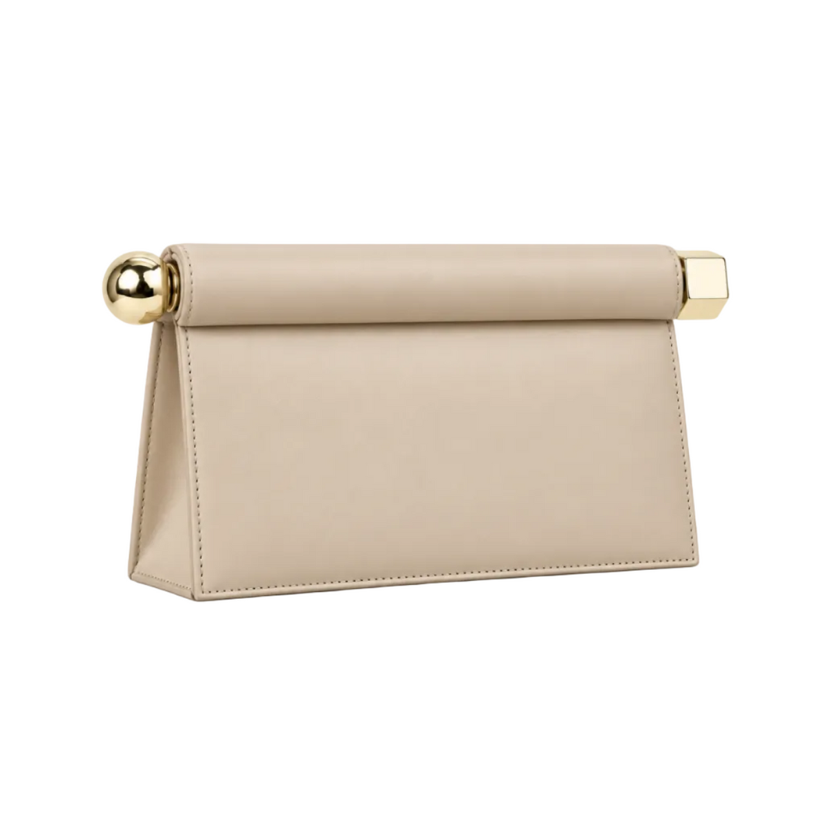 Elegant Beige Leather Evening Clutch Bag-1