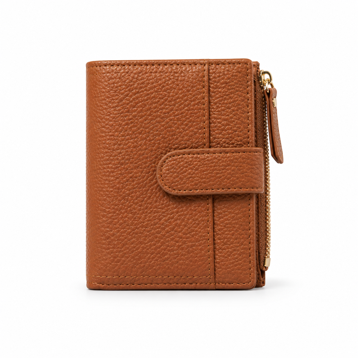 Chocolate Brown Pebbled Compact Card Wallet-4