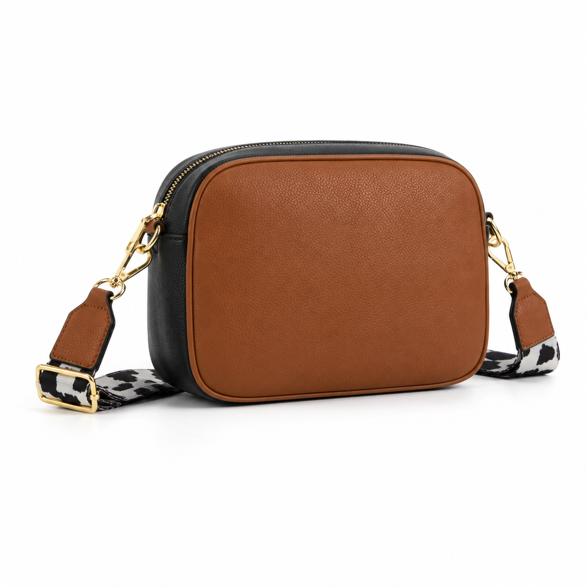 Caramel Cow Print Crossbody Bag Set-3