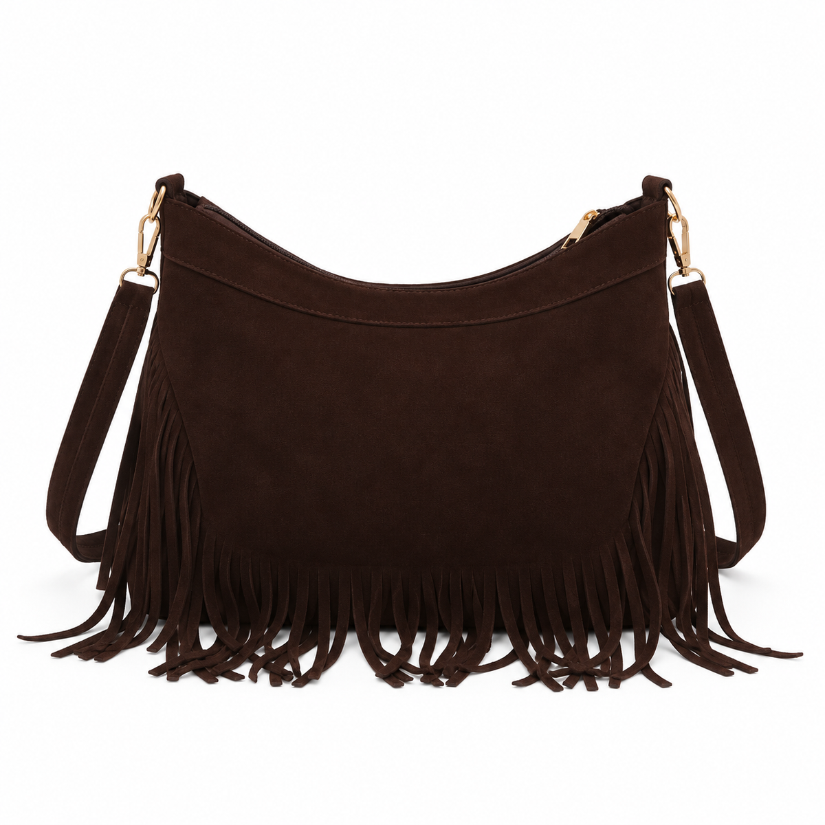 Vintage Brown Bohemian Fringe Shoulder Bag-3