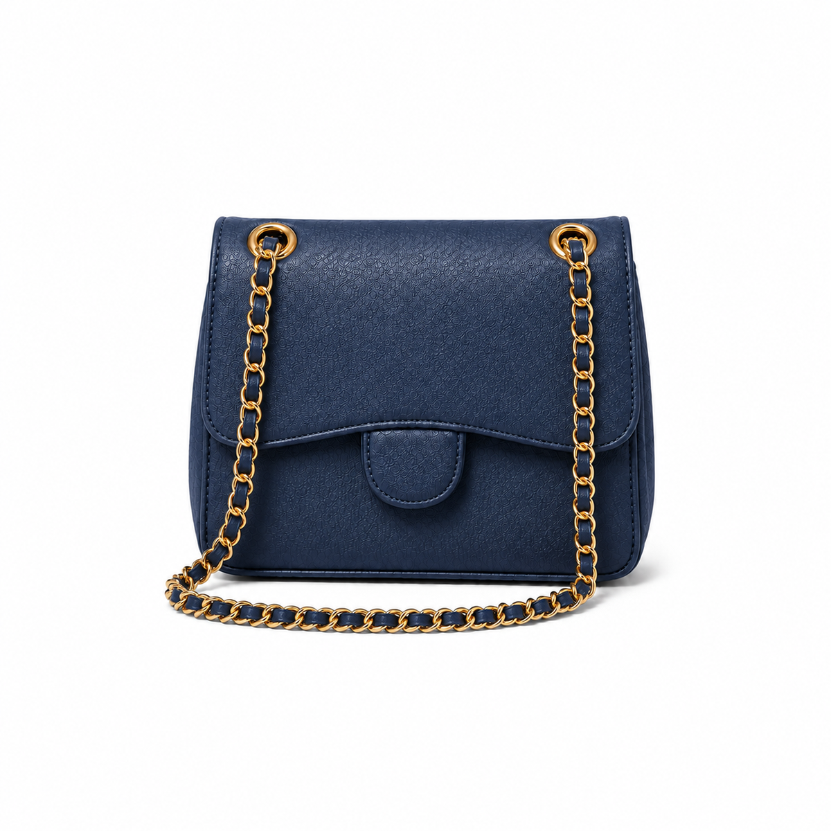 Deep Blue Chain Strap Shoulder Bag-2