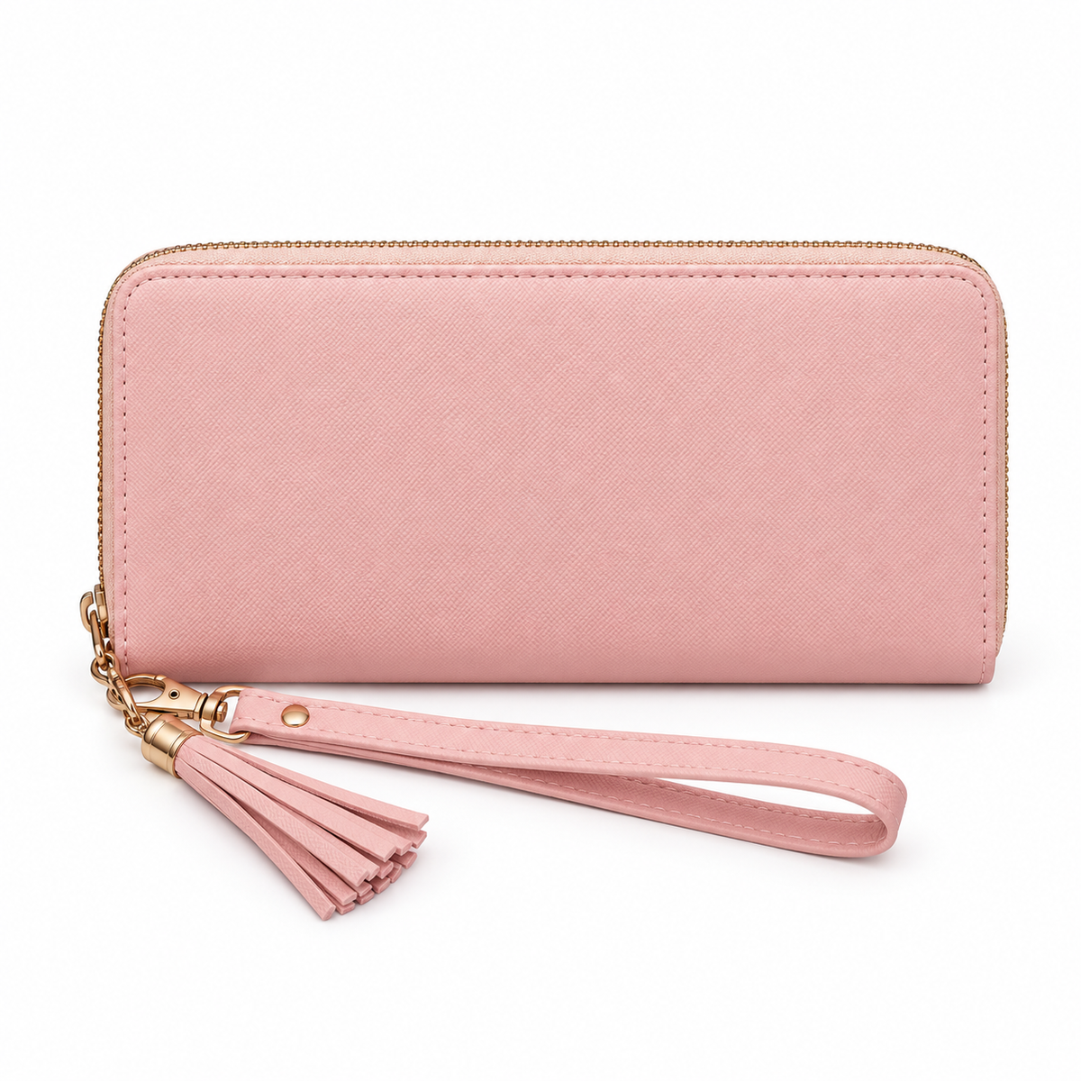 Blush Pink Geometric Color Block Wristlet-2