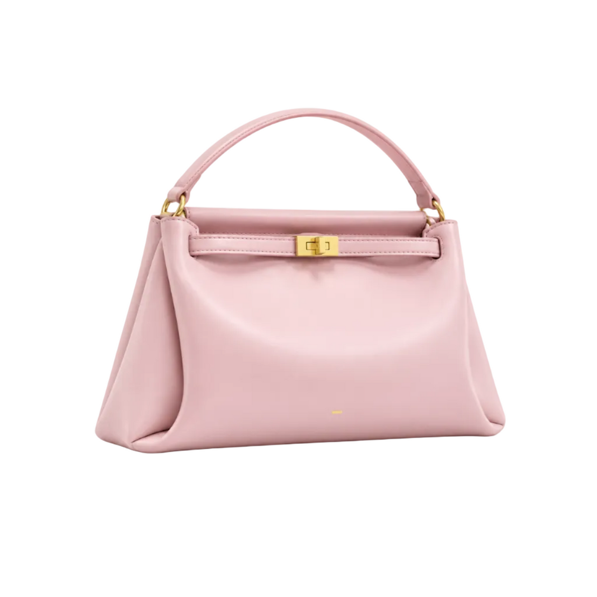 Elegant Blush Pink Gold Clasp Satchel-1
