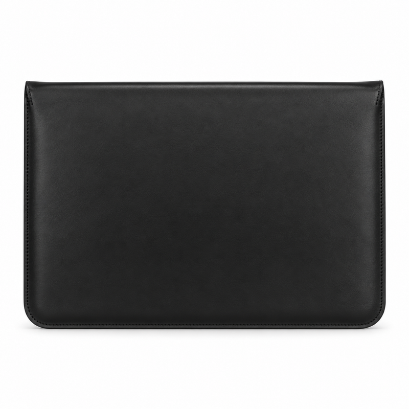 Black Leather Envelope Style Laptop Bag-2