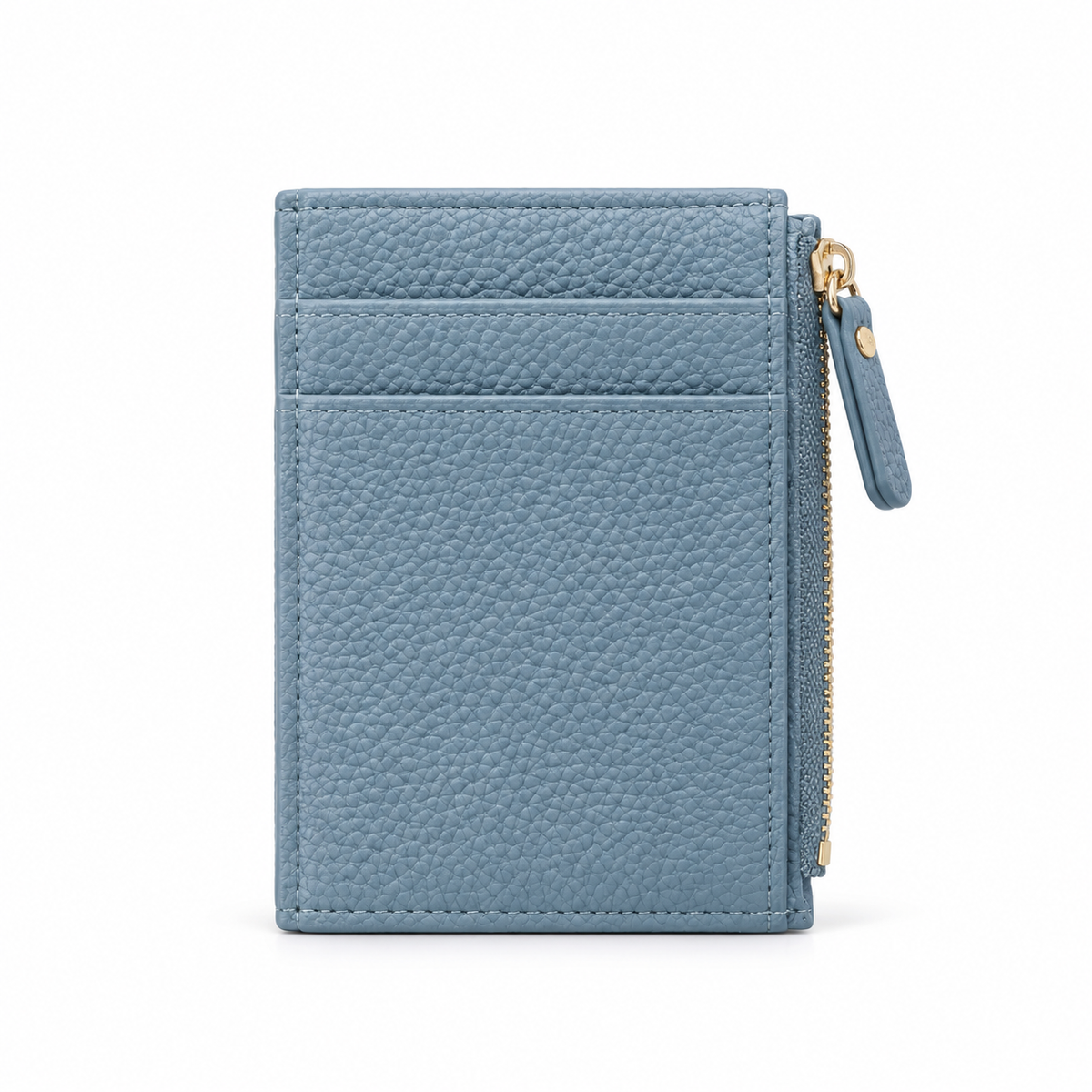Dusty Blue Pebbled Compact Card Wallet-2