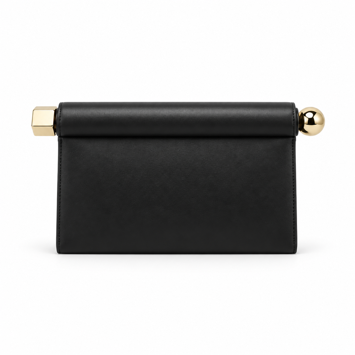 Elegant Black Leather Evening Clutch Bag-2
