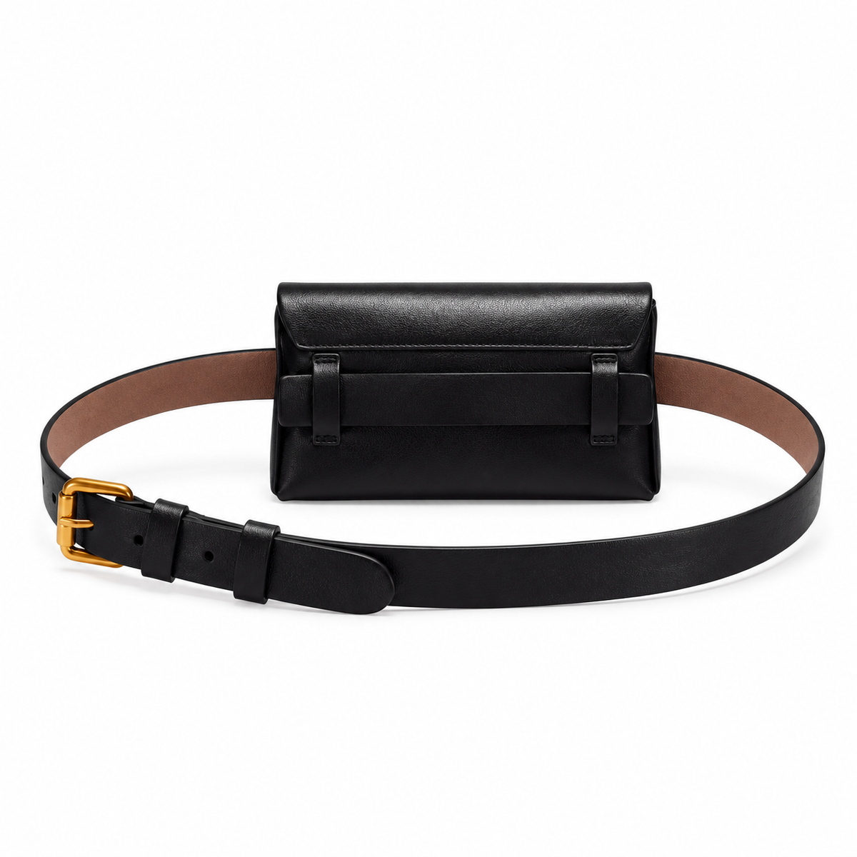 Classic Black Waist Bag With Belt-3