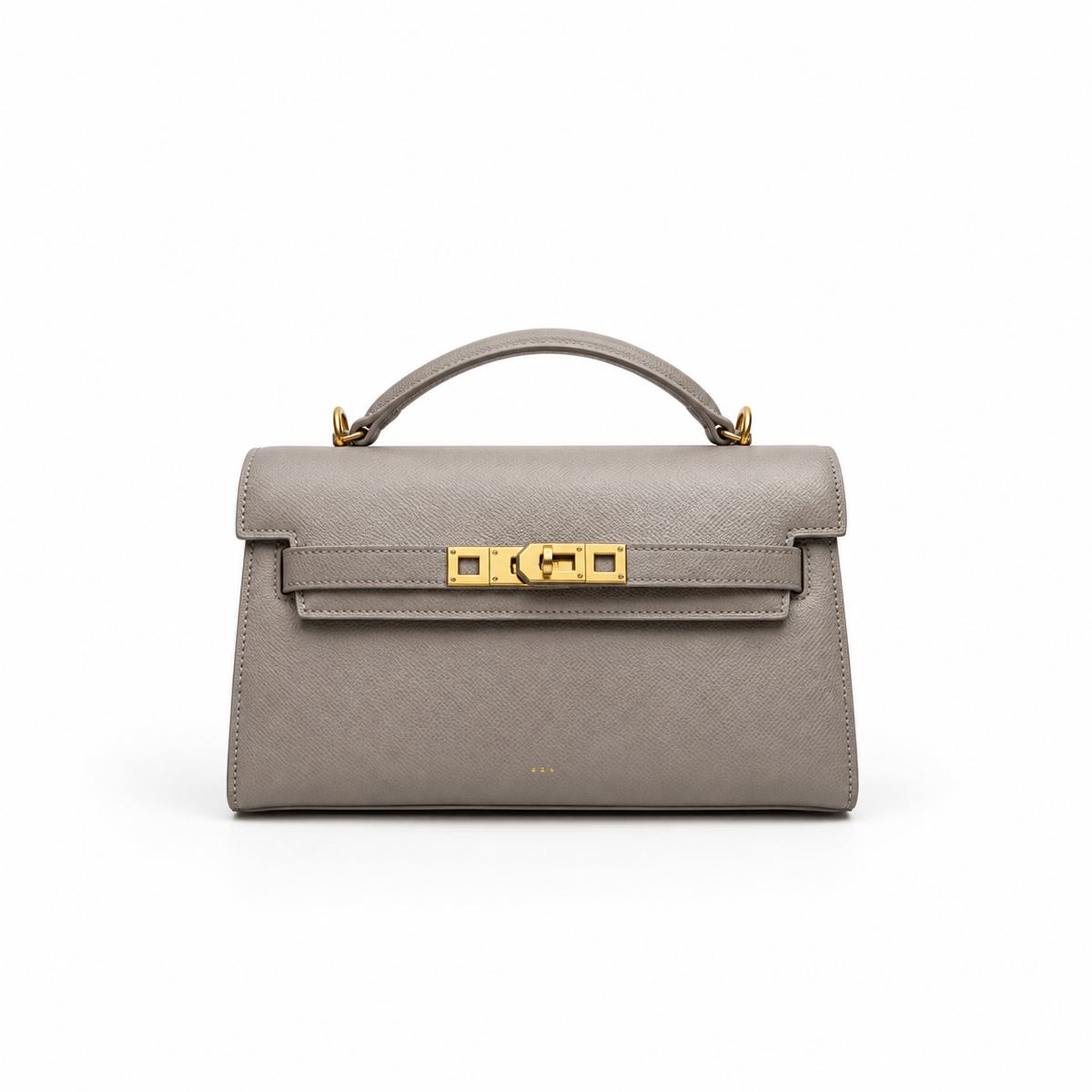 Elegant Taupe Structured Top Handle Handbag-2