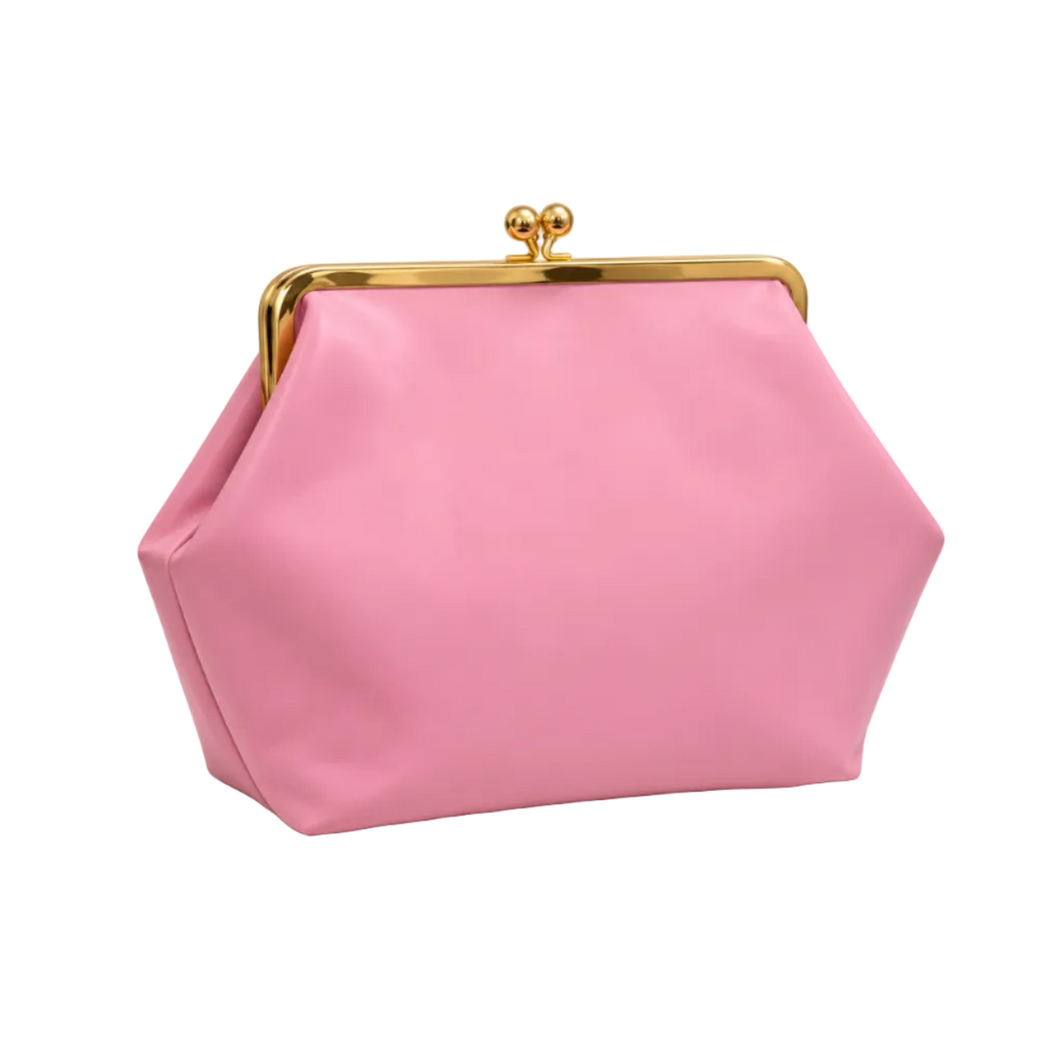 Elegant Pink Gold Frame Kisslock Clutch-1