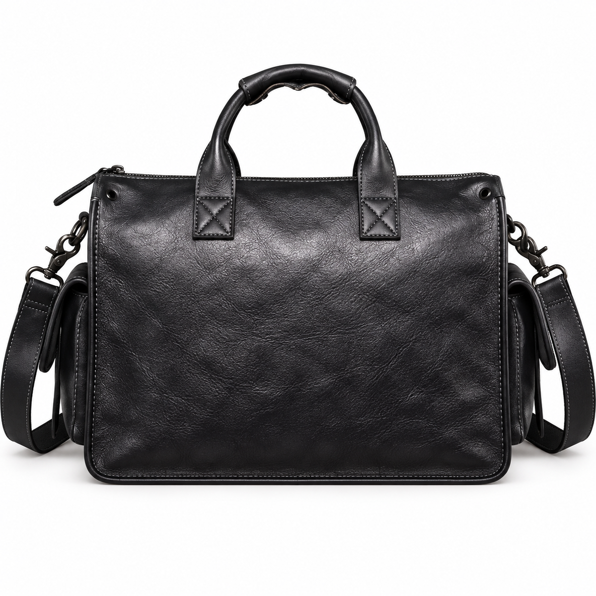 Classic Black Multi Pocket Overnight Bag-2