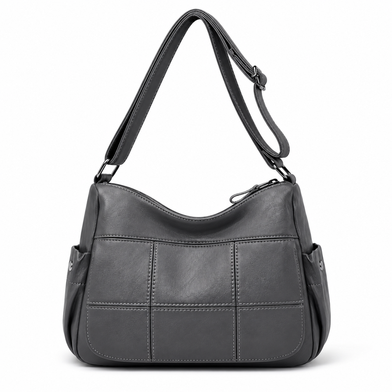 Grey Multi Pocket Adjustable Crossbody Bag-2
