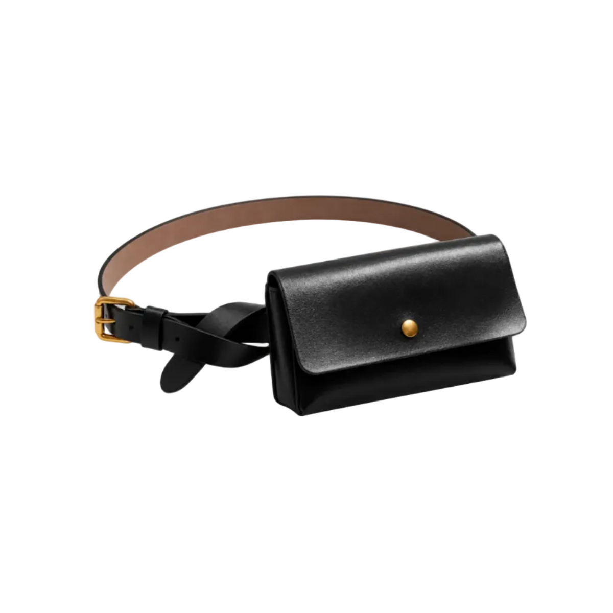 Classic Black Waist Bag With Belt
