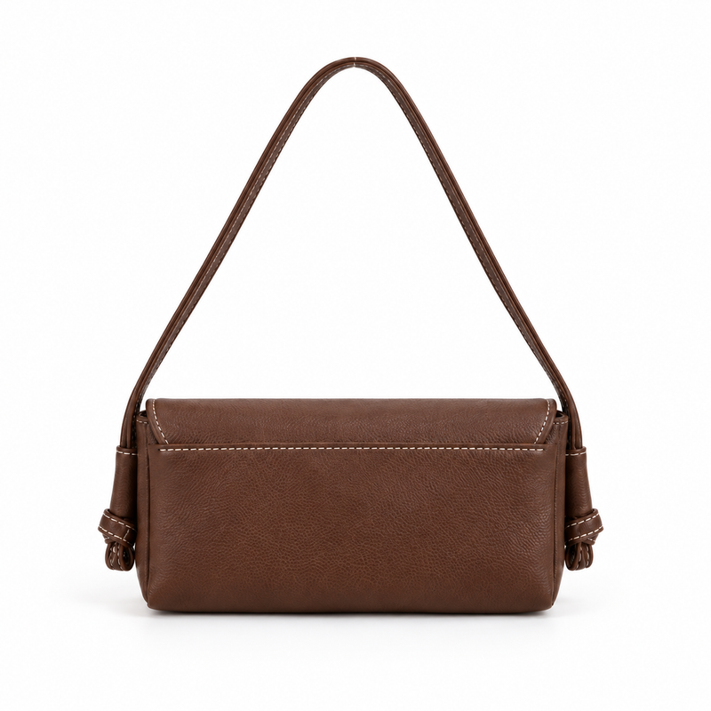 Brown Pebbled Leather Crossbody Shoulder Bag-2