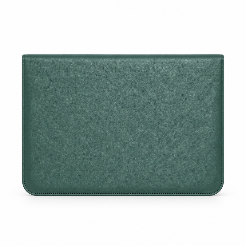 Green Leather Envelope Style Laptop Bag-2