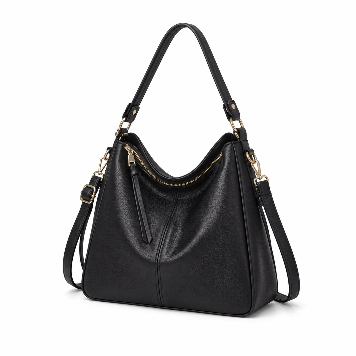 Classic Black Hobo Shoulder Crossbody Bag
