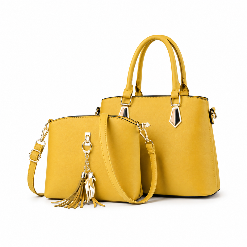 Women’s Tan Tote Crossbody Handbag Set-3