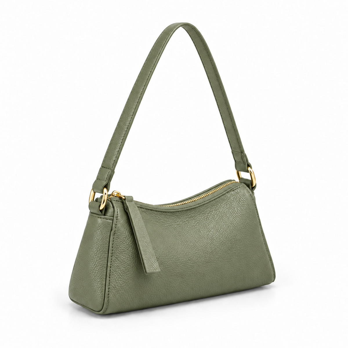 Green Bean Textured Shoulder Handbag-1