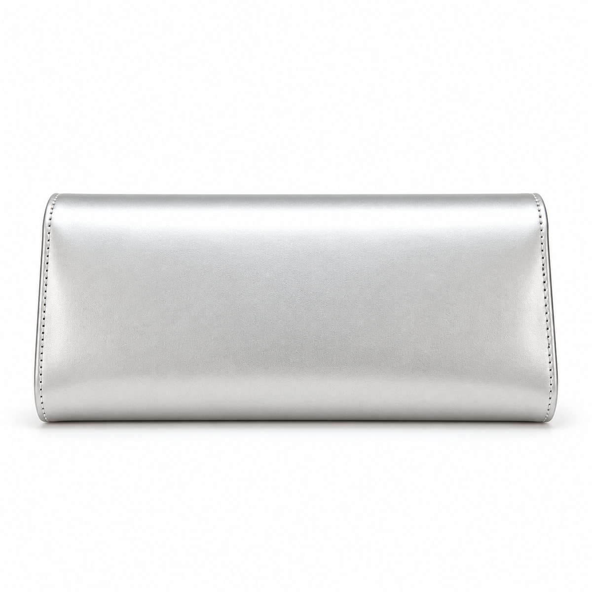 Elegant Silver Oval Accent Evening Clutch-2