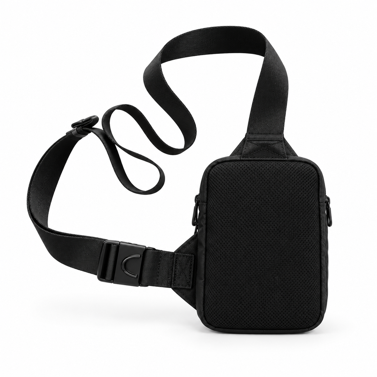 Black Compact Everyday Crossbody Sling Bag-3