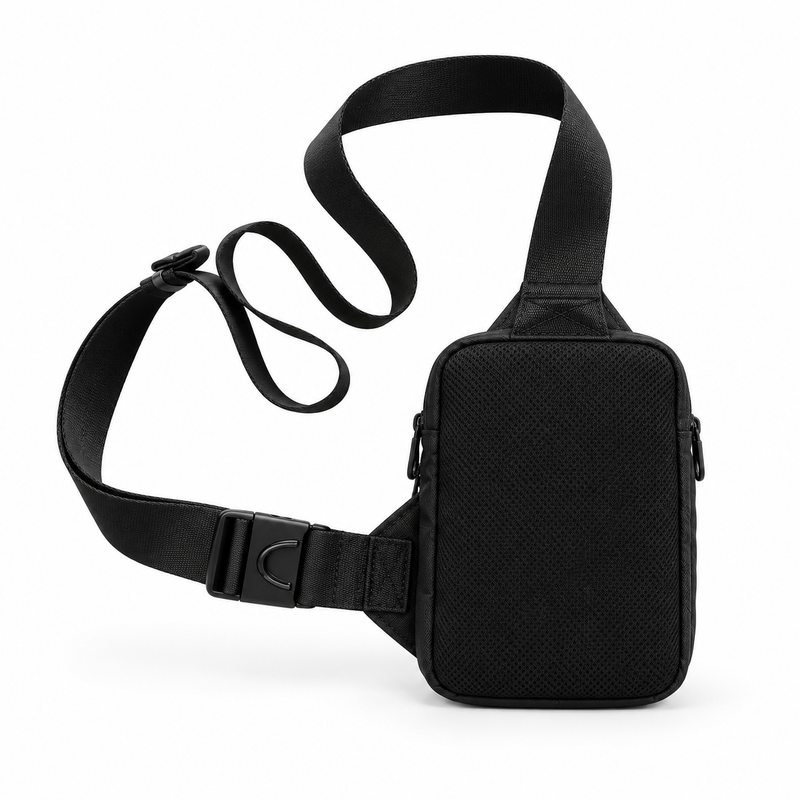Black Compact Everyday Crossbody Sling Bag-3