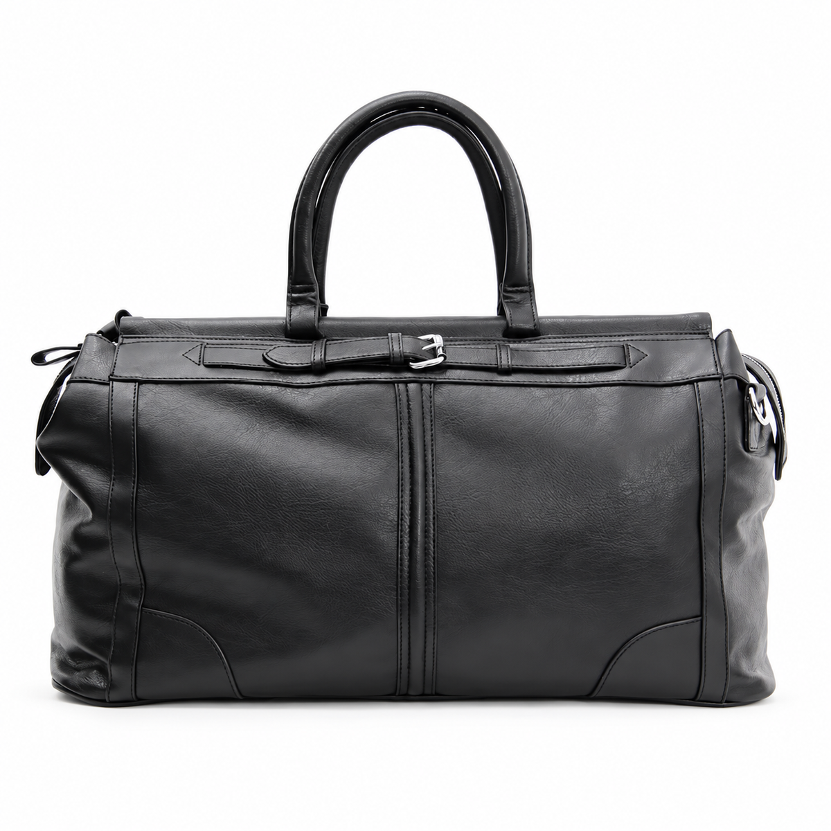 Classic Black Overnight Bag With Handles-4