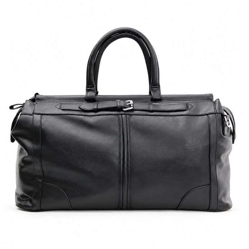 Classic Black Overnight Bag With Handles-4