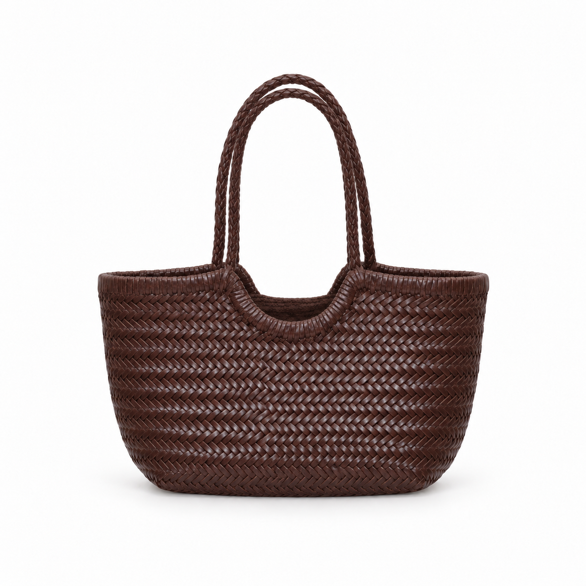 Chocolate Brown Woven Everyday Tote Bag-2