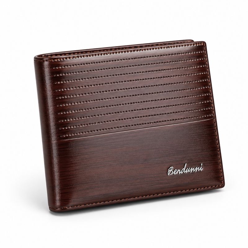 Premium Brown Textured Leather Bifold Wallet-1