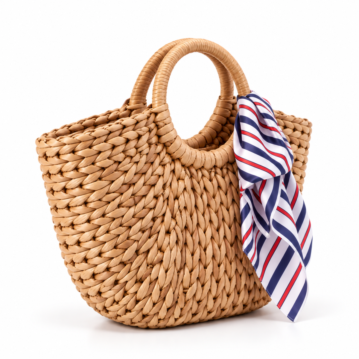 Handwoven Raffia Scarf Summer Tote Bag-1